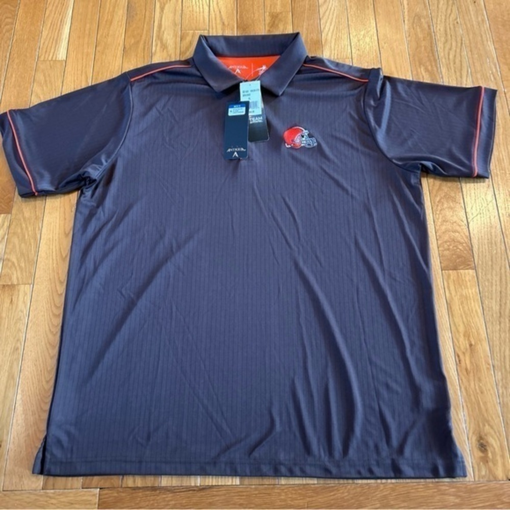 NWT Antigua NFL Team Apparel Cleveland Browns Short Sleeve Polo Shirt Men’s XL
